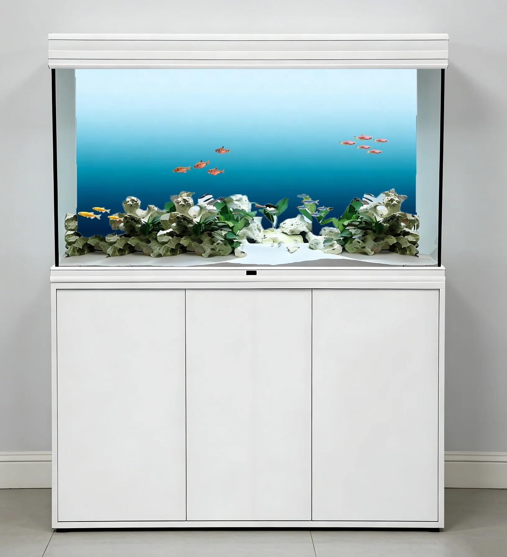Aquarium Folie Rückwand Weiß-blauer Farbverlauf-Aquarium-Hintergrund