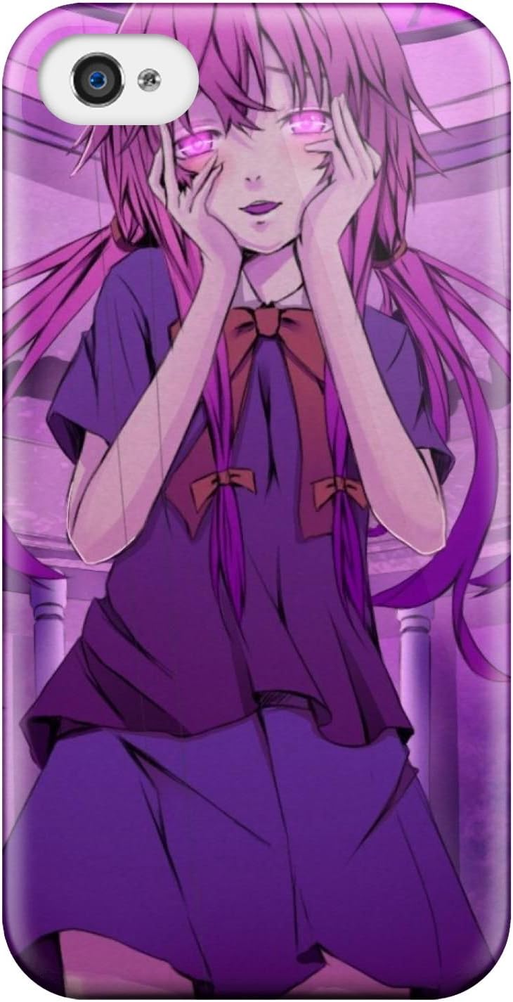 Snap-on Case Designed For Iphone 4/4s- Pinkanime Pink Mirai Nikki Gasai Yuno Yandere Trance