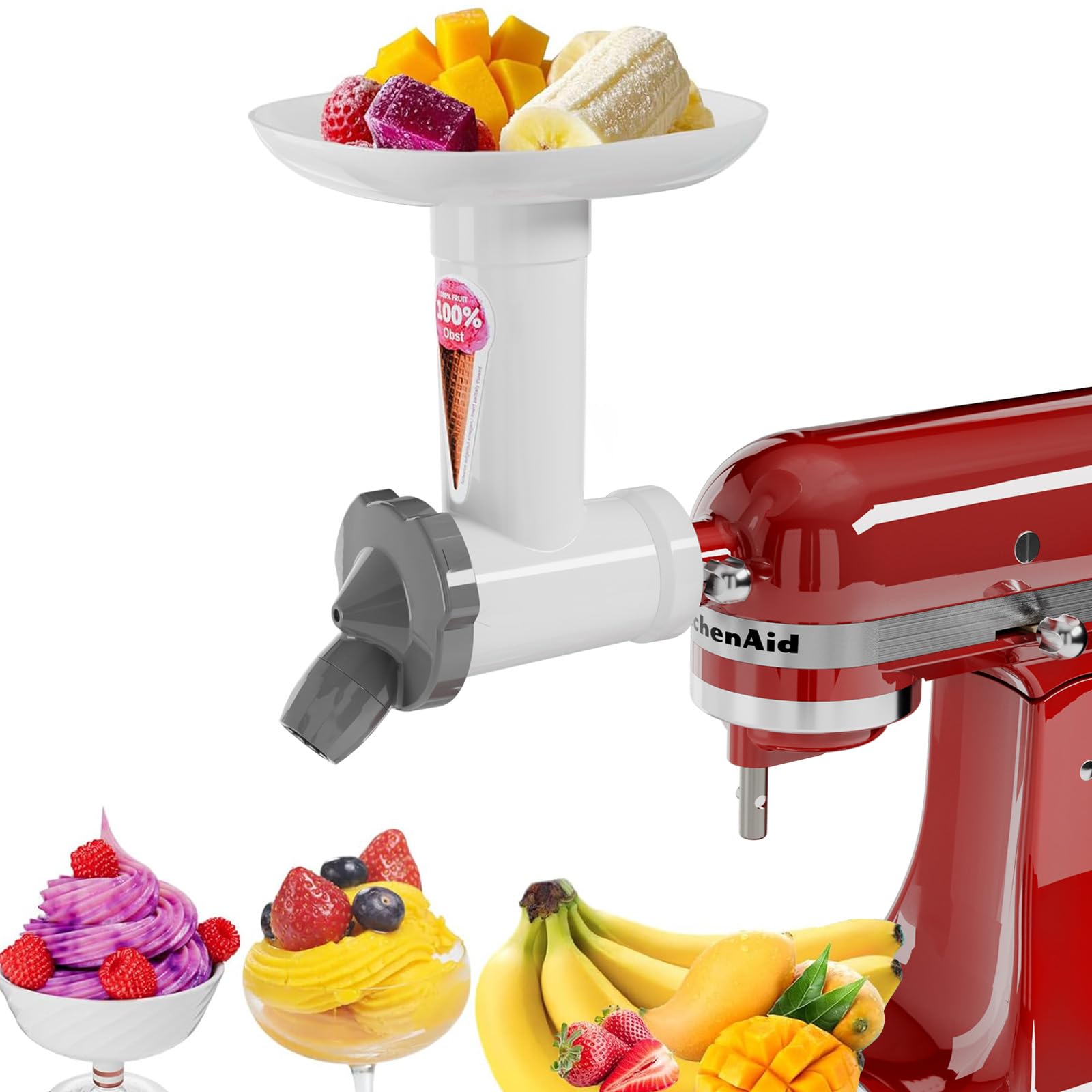 Accesorio para máquina de helados Kitchen aid batidora de pie, accesorio para máquina de helado de frutas, máquina de helado suave sin BPA, apto para alimentos, accesorios de cocina sin