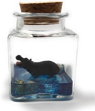 Mini Pet Hippo with Adoption Brown Certificate Pygmy Hippopotamus Handmade USA by Fish Belli