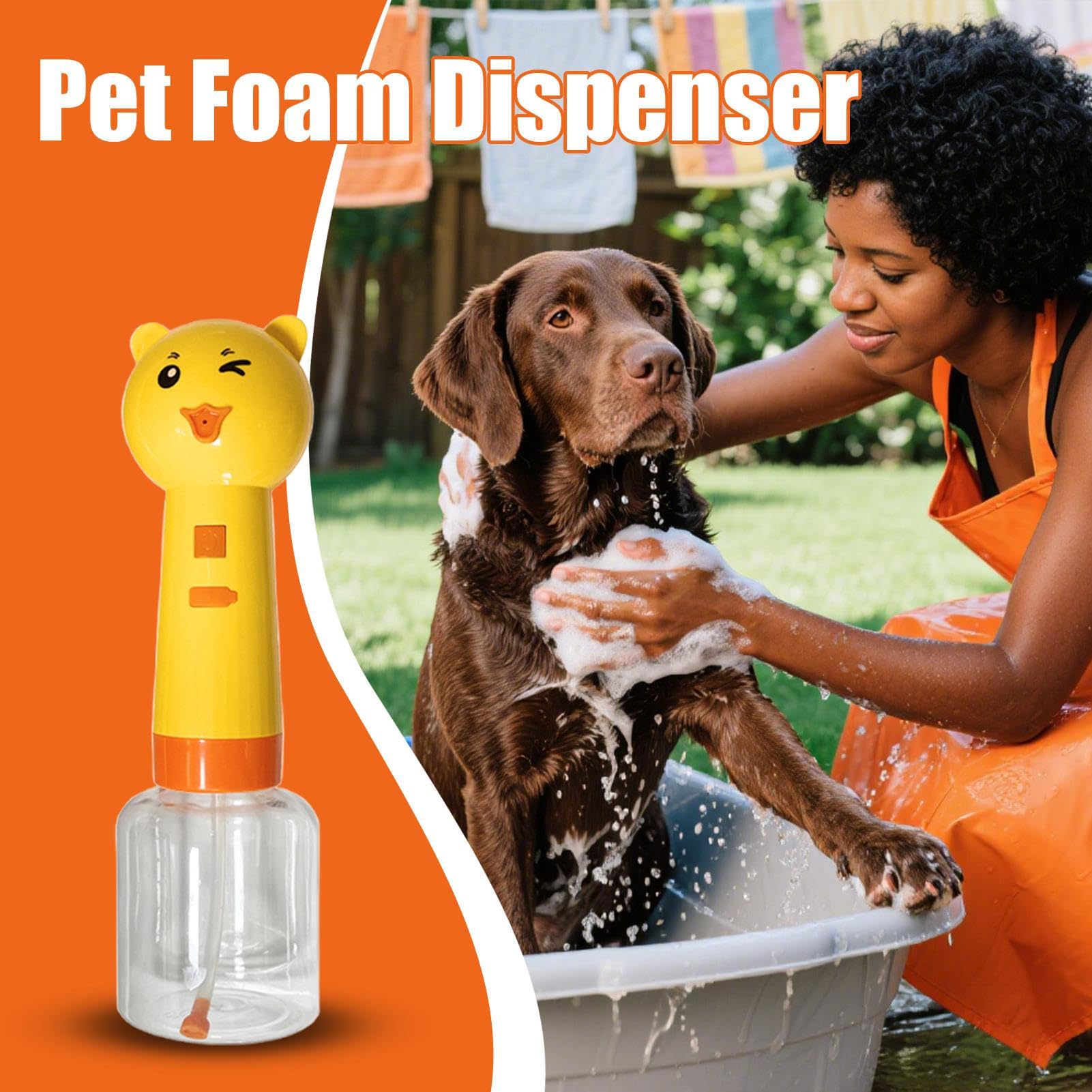 Seifenspender für Hunde, Bärenform, 350 ml, elektrischer Waschmittelspender, tragbarer Schaumsprüher für Badezimmer, Waschbecken, Dusche, WC, Küche, Reinigung, Waschen, Badewanne, Badewanne