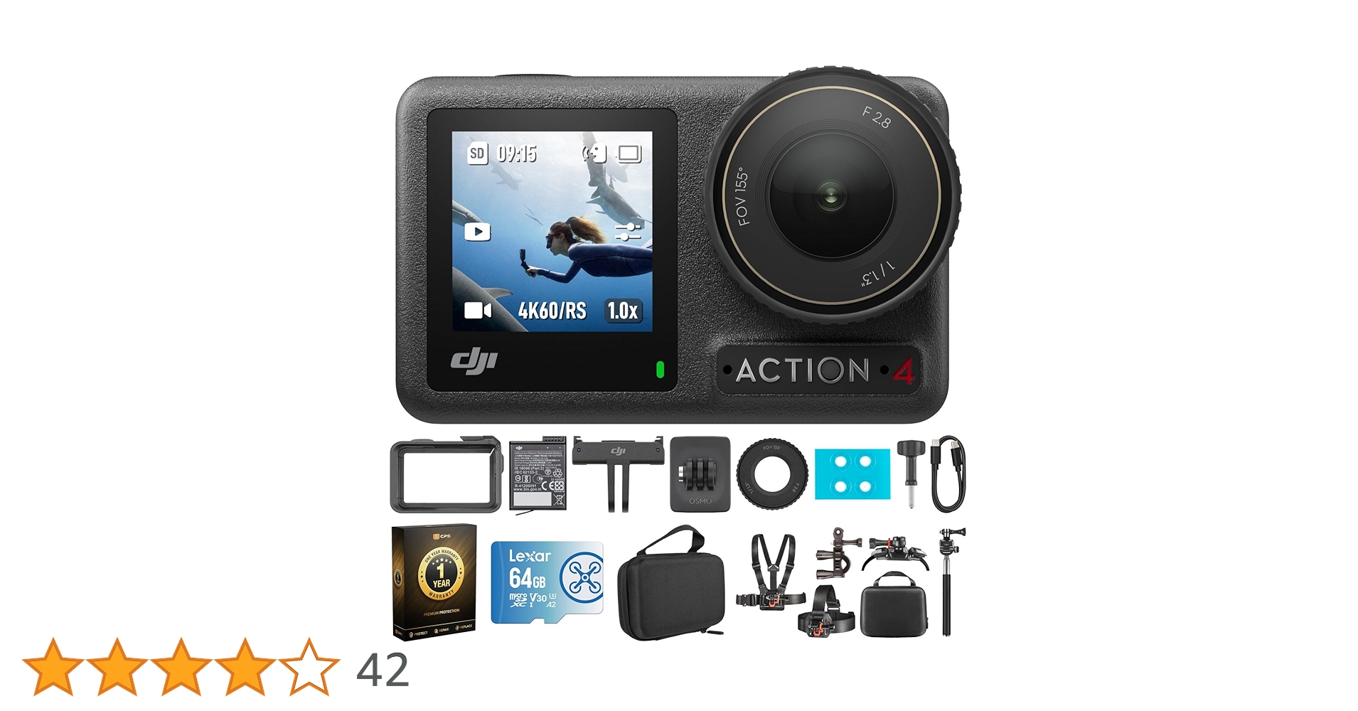 Amazon | DJI Osmo Action 4 標準コンボ - 4K防水アクション
