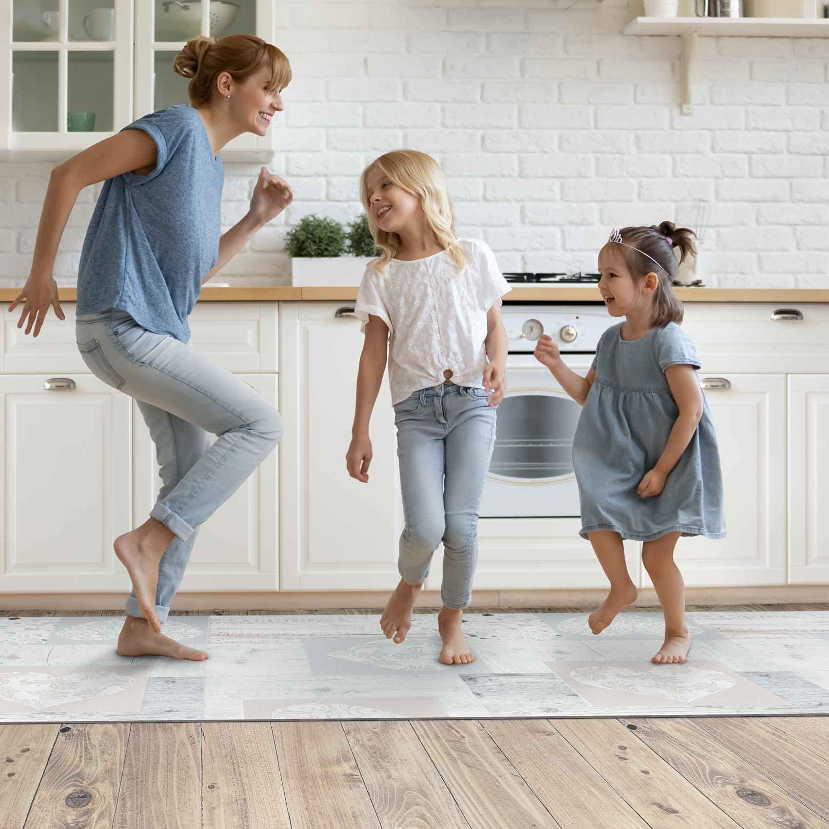 ANRO Küchenteppich Küchenläufer rutschfest & waschbar Teppich Küche Läufer Teppichläufer Bodenmatte für Küche Flur Shabby Abwaschbar 1000 x 48cm (10m)