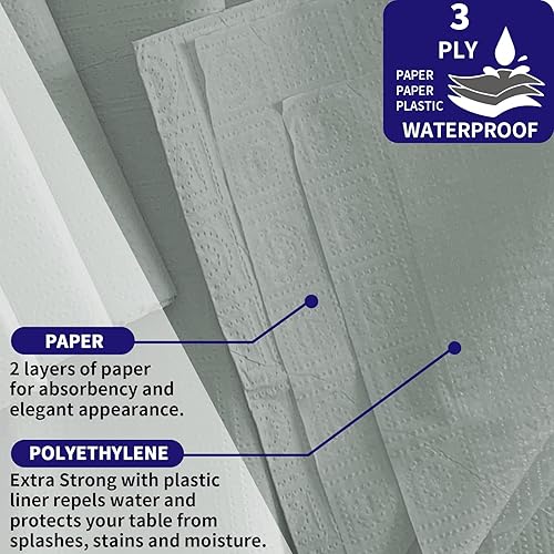 Miniatura 3 de Dozobeede Paquete de 6 manteles desechables de 3 capas de papel y plástico, 54 x 108 pulgadas, manteles rectangulares para comedor, fiesta, exterior