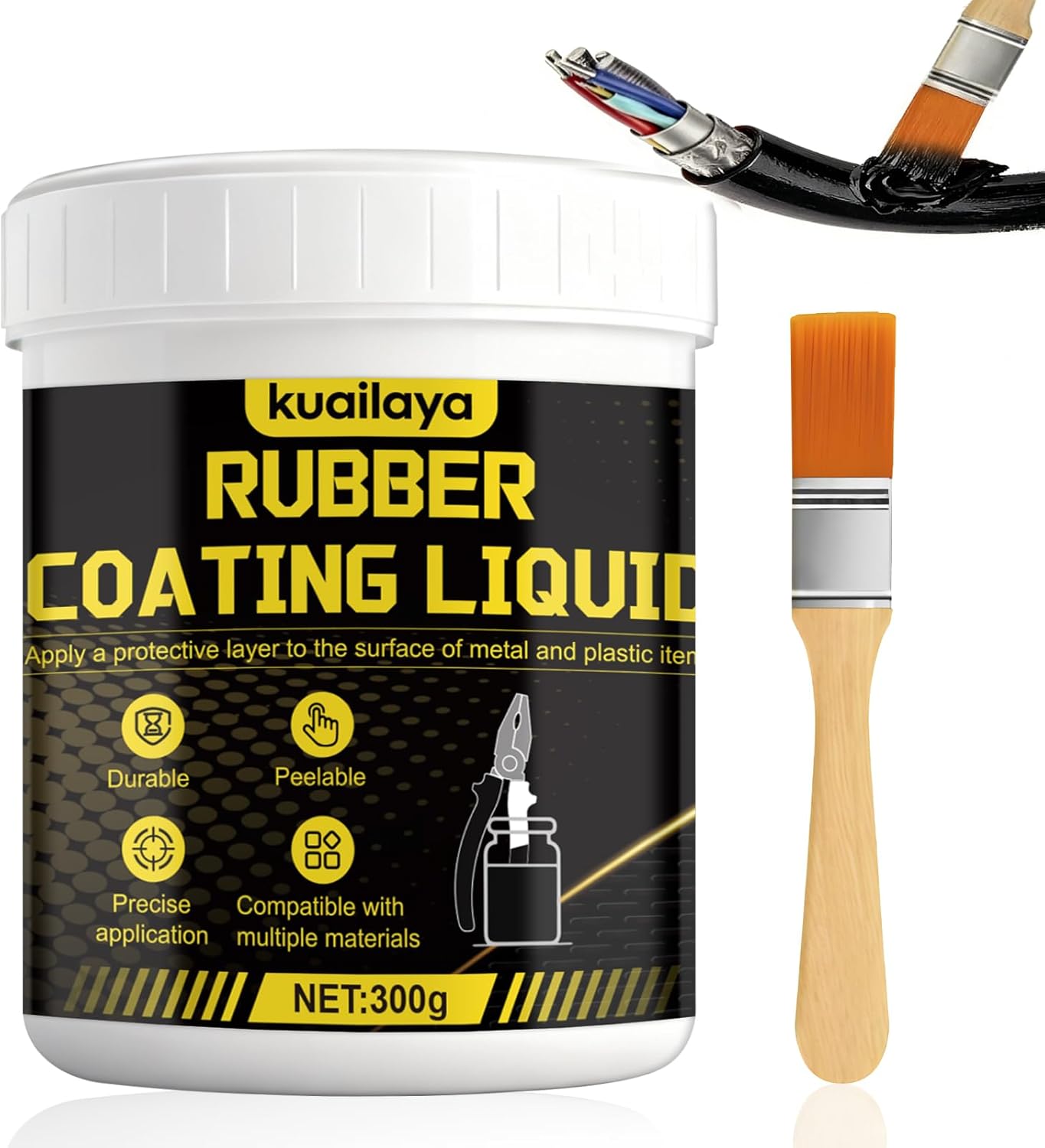 Rubber Dip for Tools, Tool Dip Rubber Coating Black 300g