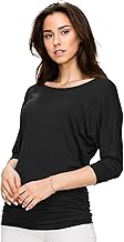 LL Womens 3/4 Sleeve with Drape Top - Made in USA