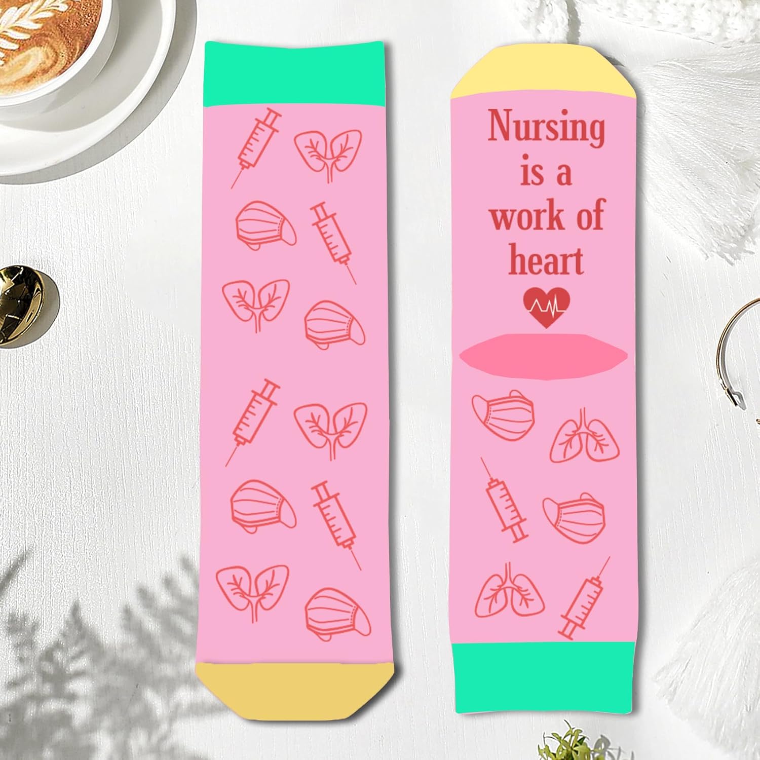 Nurse Gifts for Women - Nurse Christmas Gift Ideas,Nurses Week Gifts Graduation Presents for Nurses Day Retirement Practitioner Appreciation Gift Valentine Day Presents Womens,Pink Socks - Image 5