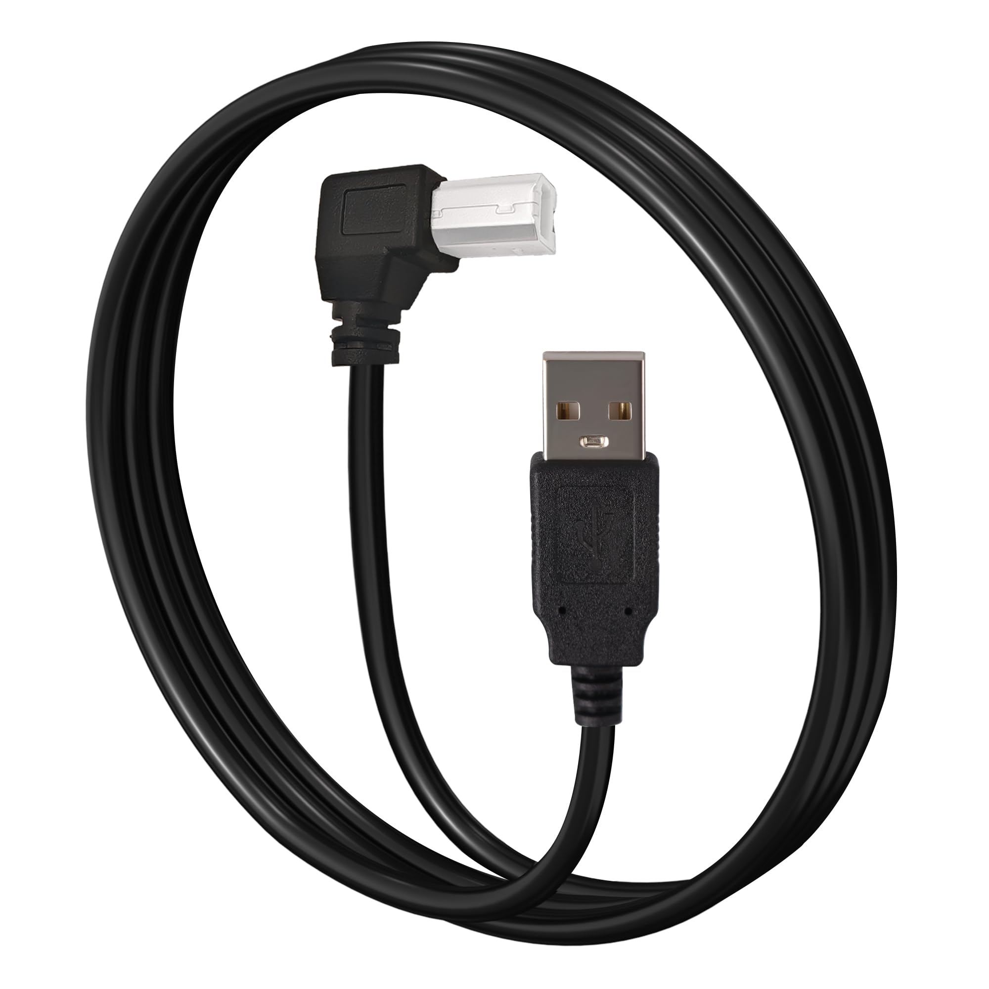USB 2.0 Druckerkabel, 90 Grad rechtwinklig, A-Stecker auf B-Stecker, Hochgeschwindigkeitskabel, universelles Drucker-/Scannerkabel, kompatibel mit HP, Canon, Dell, Epson, Lexmark