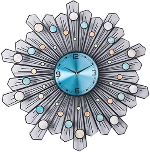 GaRcan Reloj de pared moderno de metal con luz, reloj de pared de lujo, reloj de pared, silencioso, funciona con pilas, decoración de pared para