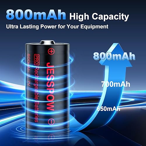 Miniatura 4 de JESSPOW Paquete de 4 baterías de litio CR123A de 3.7 V recargables LED cargador compatible con cámaras Arlo inalámbricas