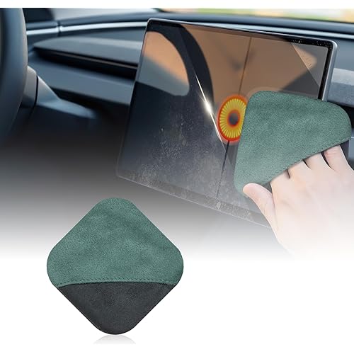 Car Screen Cleaner Square, Auto Touchscreen Cleaning Wipes, Microfiber Screens Clean Cloth Cars Interior Accessories Universal for Vehicle Dashboard Display Tesla ect(Green)