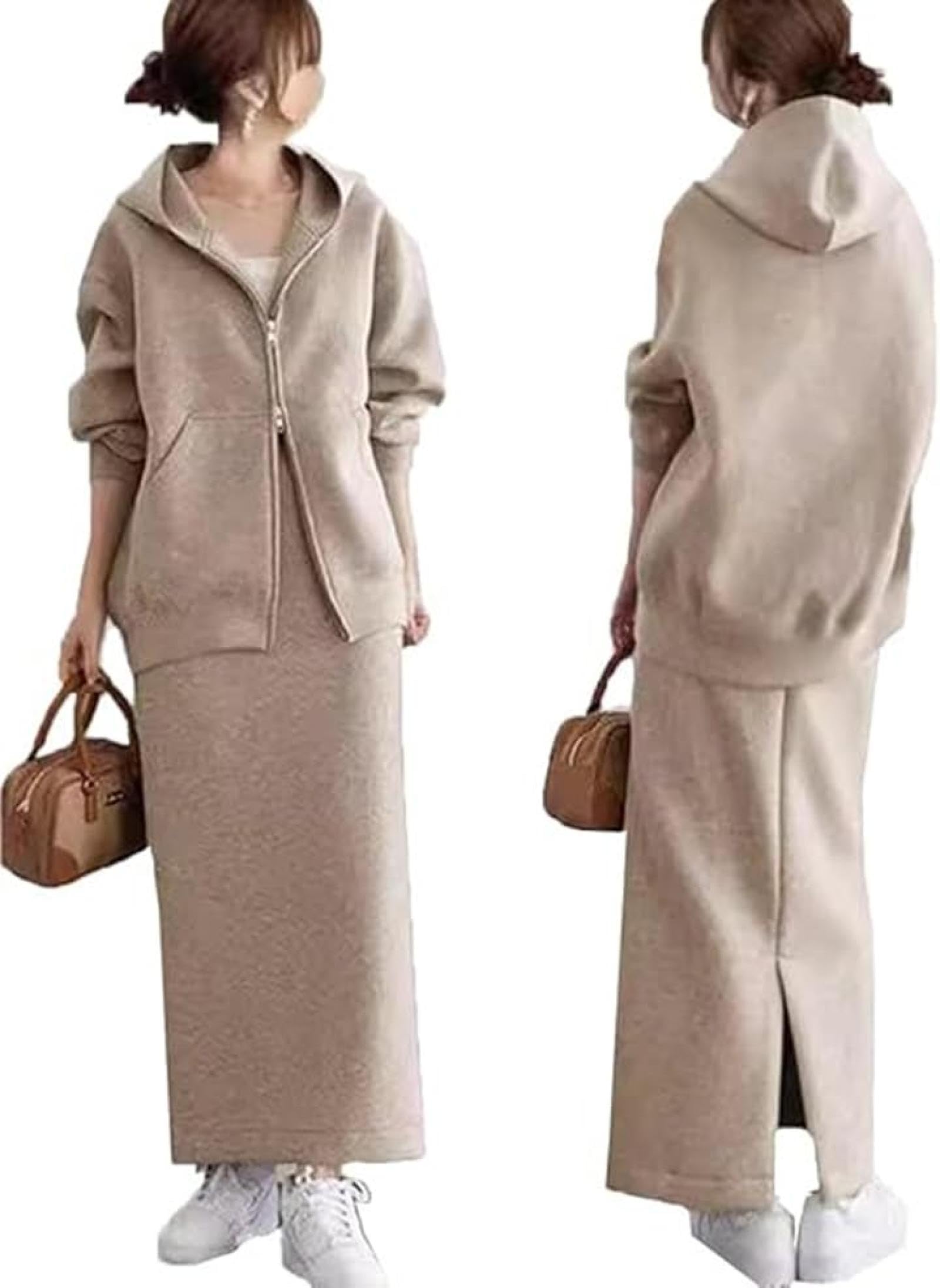 プライムニット　フード付きパーカー　タイトスカート　セットアップ　上下セット 楽天市場】【取寄】セットアップ レディース ニット 上下セット