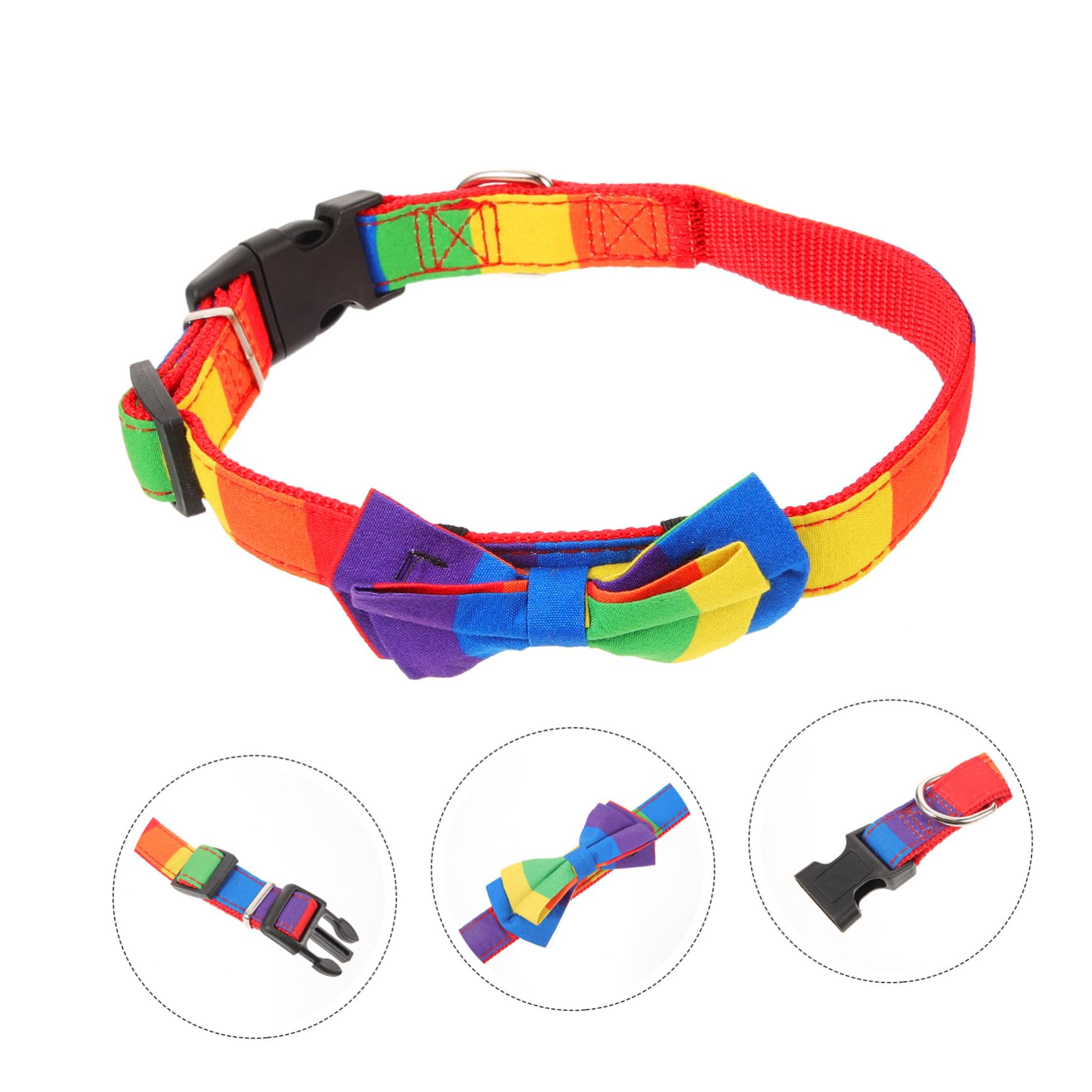 INOOMP 5pezzi Collare Per Cani e Gatti Regolabile Con Design Arcobaleno Accessorio Pet Per Feste e Occasioni Speciali Comfort e Sicurezza Per Tuo Zampe