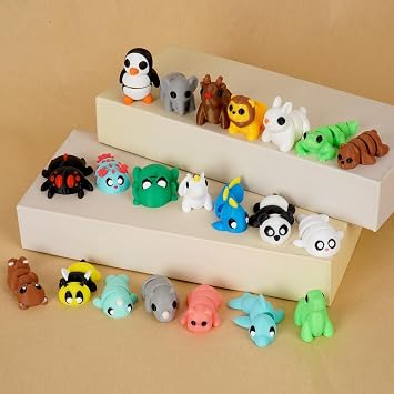 Mini 3D Printed Animals Set, Pocket Pets Fidget Toys Articulated Flexible Tiny Animals Figurines Set for Christmas Easter Egg Fillers Basket Stuffers Desktop Decoration, 21PCS-A