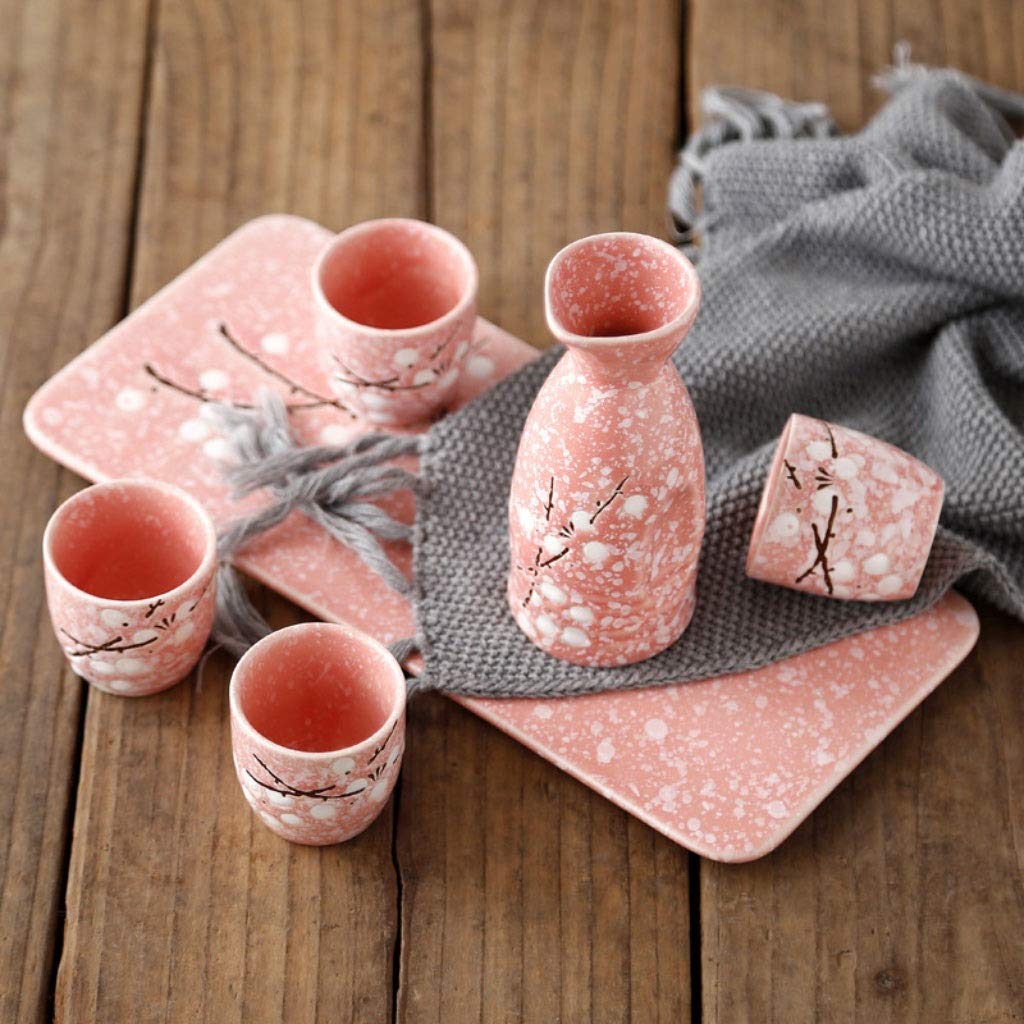 Ensemble de Tasses à saké en céramique, Ensemble de 6 pièces, Verres à vin, Froid/Chaud/thé/Shochu, Pots à saké (BQ)
