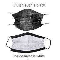 Vista 2 de Wecolor Mascarillas desechables de 3 capas con cinta elástica para las orejas, adecuadas para el hogar, la escuela, la oficina y al aire libre Negro