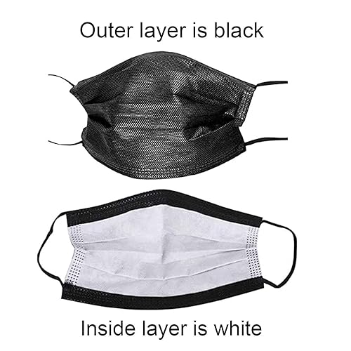 Miniatura 2 de Wecolor Mascarillas desechables de 3 capas con cinta elástica para las orejas, adecuadas para el hogar, la escuela, la oficina y al aire libre Negro