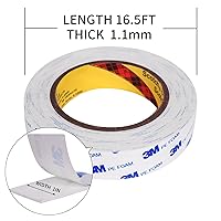 Vista 9 de 100 cintas de espuma de doble cara, cinta de montaje cuadrada adhesiva resistente, cinta de espuma autoadhesiva resistente al agua, para automóvil