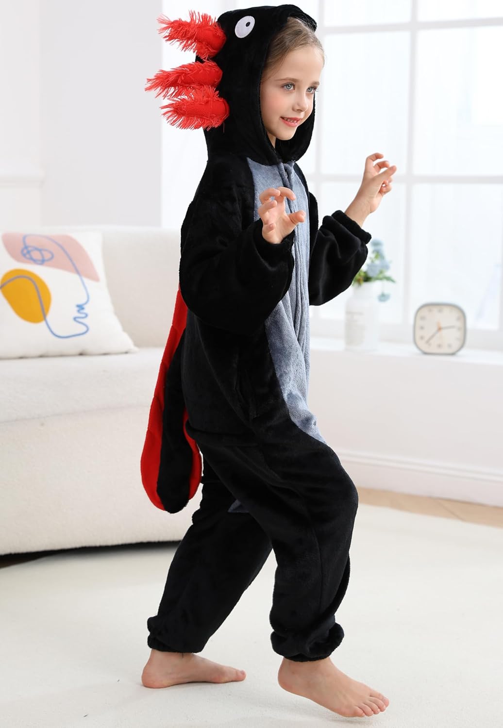 ATOZ Unisex Children Animal Axolotl Onesie, Halloween Costume Pajamas Christmas Cosplay Sleepwear For Boys Girl - Image 5