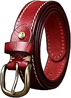 Vista 48 de Cinturones para mujer para jeans de 1.1 pulgadas de ancho, cinturones para vestidos de cuero de grano completo con hebilla dorada, caja de regalo