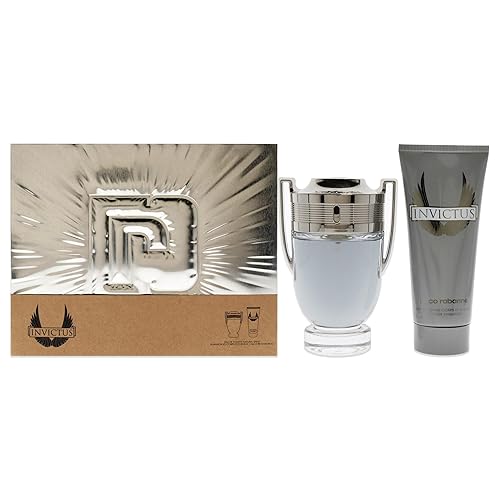 Paco Rabanne Invictus para hombres - Juego de regalo de 2 piezas de 3.4 oz EDT Spray, 3.4 oz todo el champú