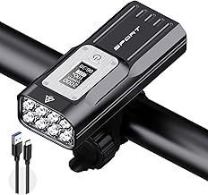 BOSIWO 自転車 ライト 大容量10000mAh USB充電式 2000ルーメン モバイルバッテリー機能付 高輝度 IPX5防水 防振 アルミ合金製 PSE認証済 懐中電灯兼用 停電対応 地震対策 登山 夜釣り