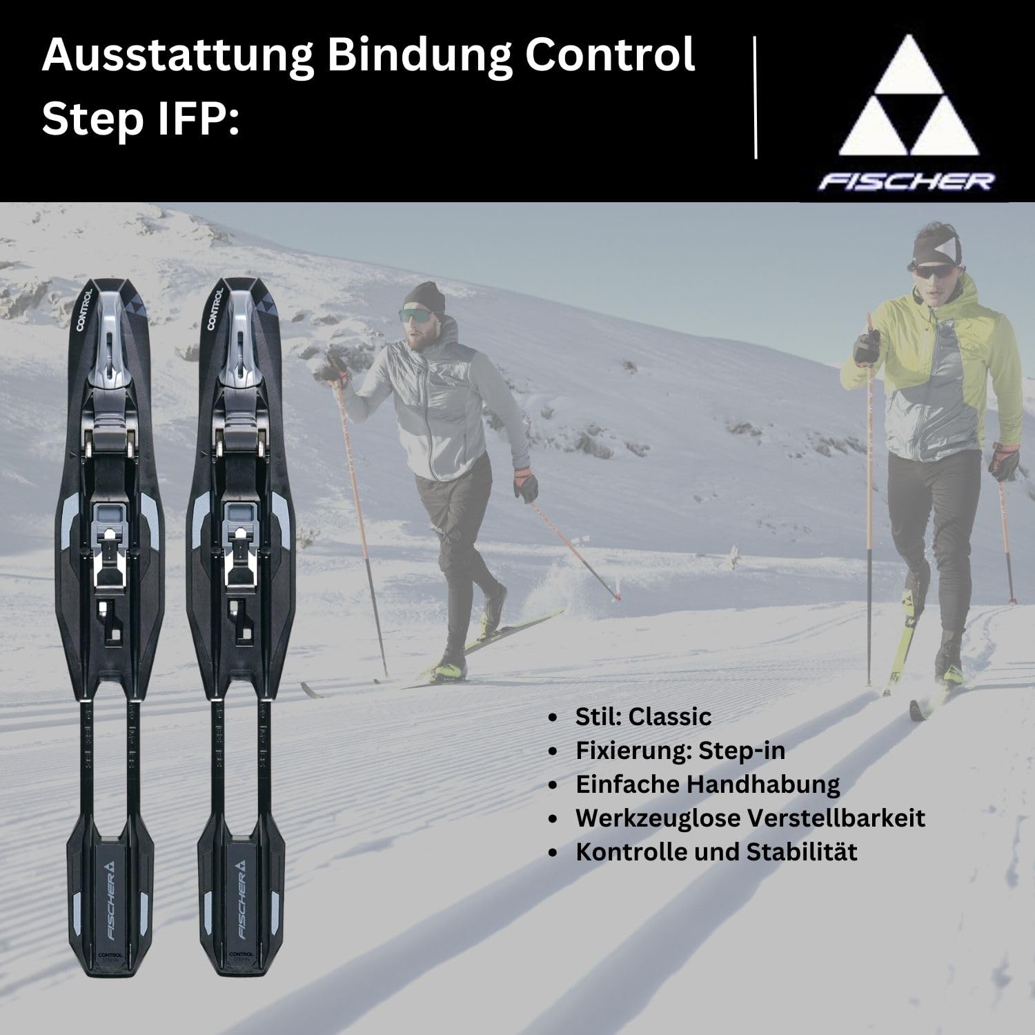 Fischer Langlaufski - Langlaufskier Set - Classic Langlauf Ski - Nordic Ski - Ultralite Crown EF Mounted - inkl. Bindung Control Step-In IFP (NNN)