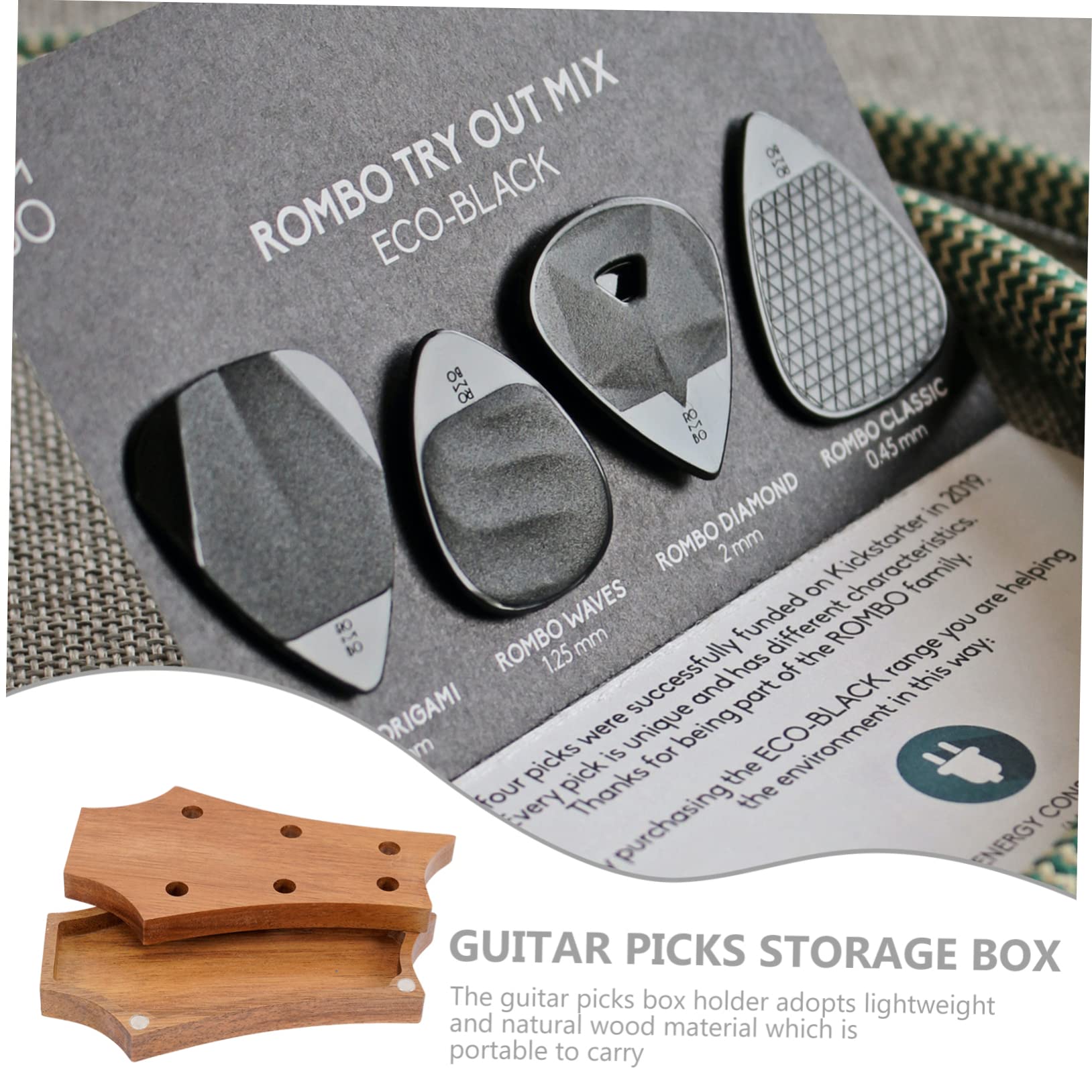 Abaodam Holz Gitarrenplektrumbox Aufbewahrungsbox Für Plektren Mit Naturholzmaserung Für Unterwegs Schutz Vor Kratzern Wasser Stößen Und Erschütterungen Für Kleine Gegenstände Wie Ringe Oh