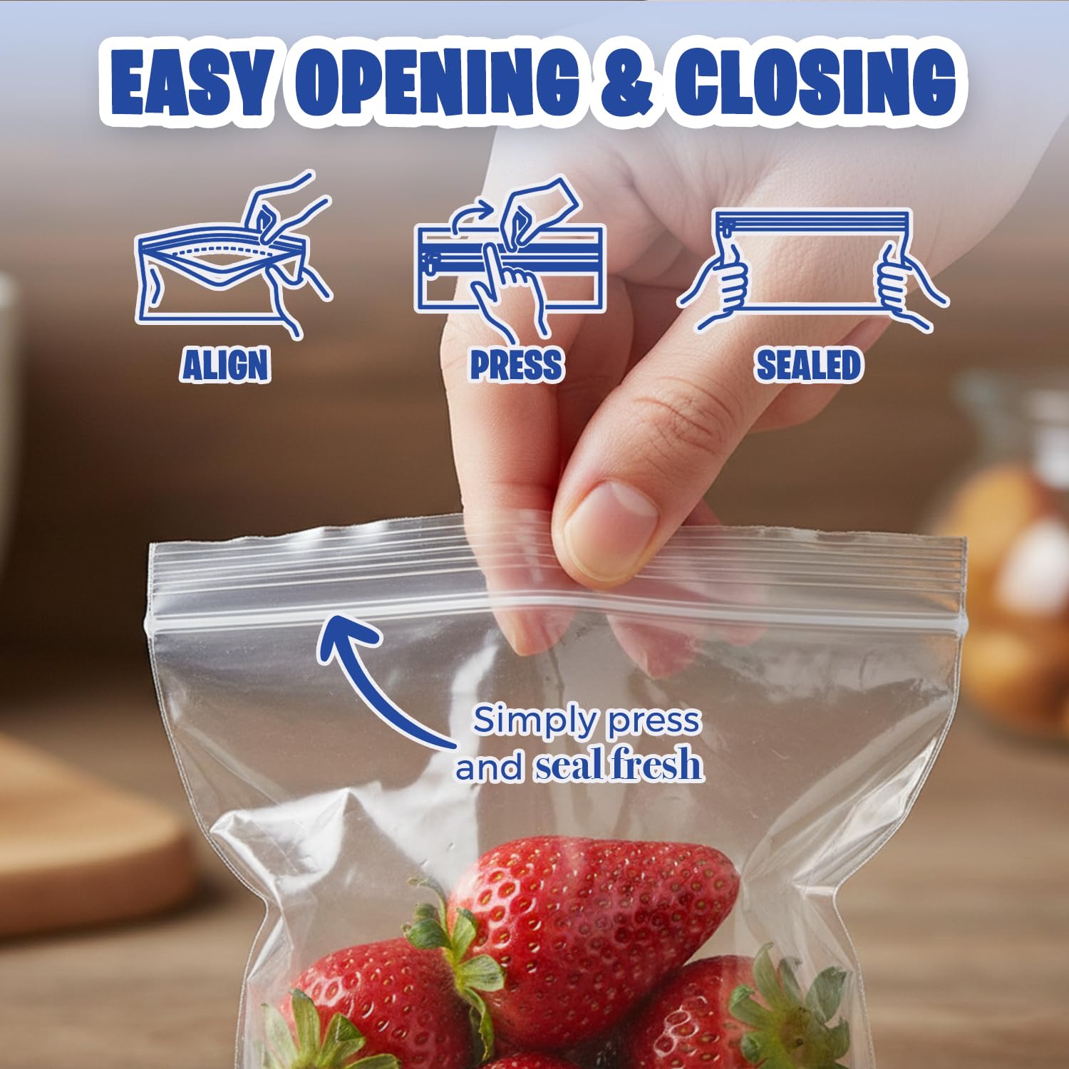 Seal Fresh Ziplock Bags – 5 x 5 pulgadas (1000 unidades), 2 mil – Bolsas de plástico transparente con cierre resellable – Bolsas con cierre hermético – Bolsas con cierre de cremallera, bolsas de