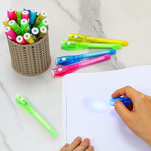 Miniatura 3 de ENJOCASES 20 bolígrafos de tinta invisible con luz UV marcador mágico para niños recuerdos de fiesta regalos de Pascua Halloween