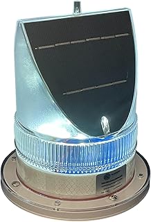 Britta Products Solar LED Dock Barge Boat Safety Warning Light - Cool White LED - Constant On and Adjustable Flash Rate