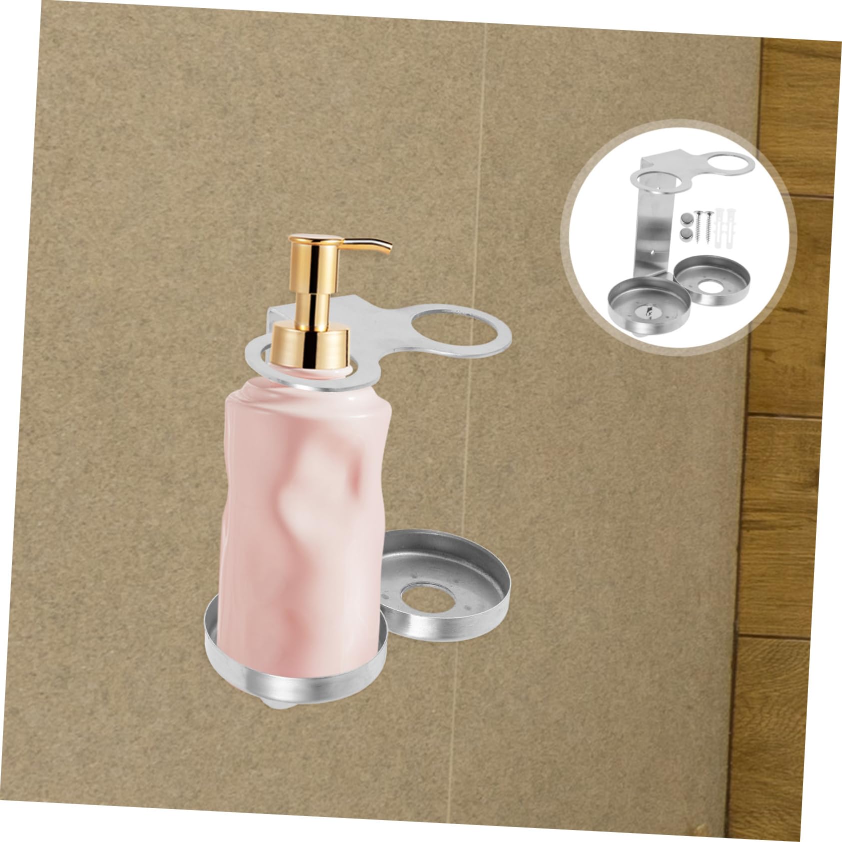 Gatuida Wandhalterung für Seifenspender und Shampoo Selbstklebender Bohrfreier Badflaschenhalter Platzsparender Rostfreier Wandspender für Flüssigseife und Duschgel Einfache Montage ohne