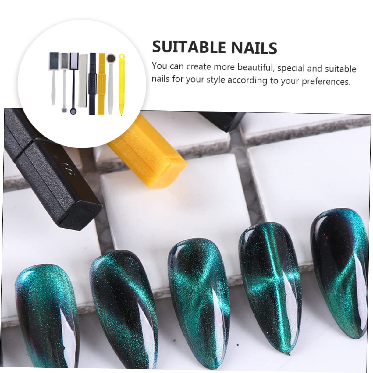 Healvian 16pezzi Penne Magnetiche Per Unghie Cat Eye Strumenti Per Nail Art Con Magneti Forti Per Creazioni Unghie Uniche e Personalizzate