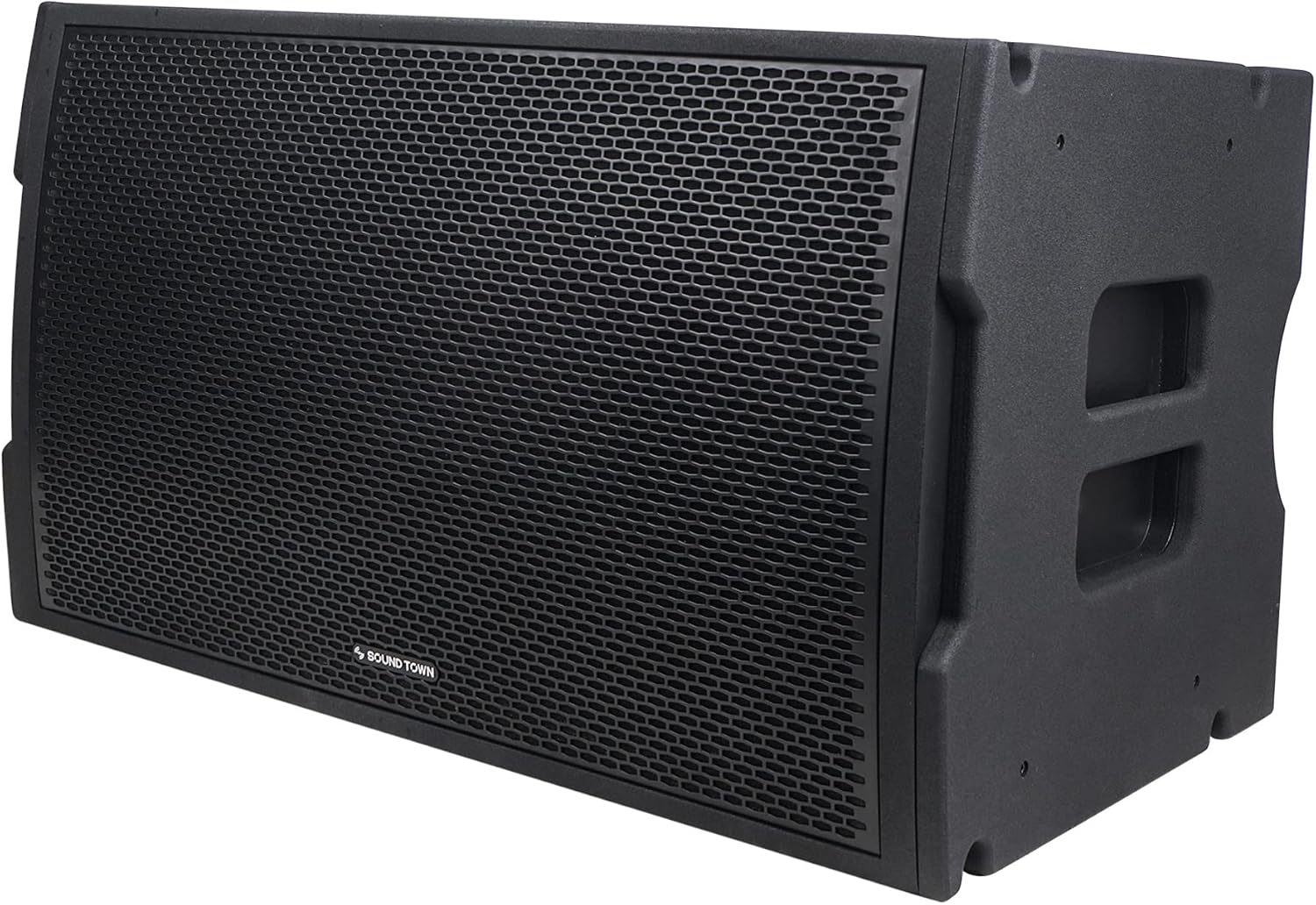 Sound Town 18" 2400W Water-Resistant Passive Line Array Subwoofer with 4.5" Voice Coil, Carbon Fiber Cone, Black (ZETHUS-IP118S)