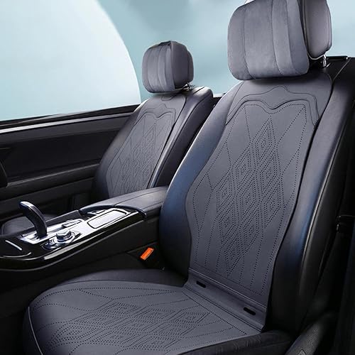 LAVLEM Cojín de asiento de automóvil compatible con Dacia Duster Logan MCV Sandero de gamuza cojín de cuero sintético para asiento de automóvil,