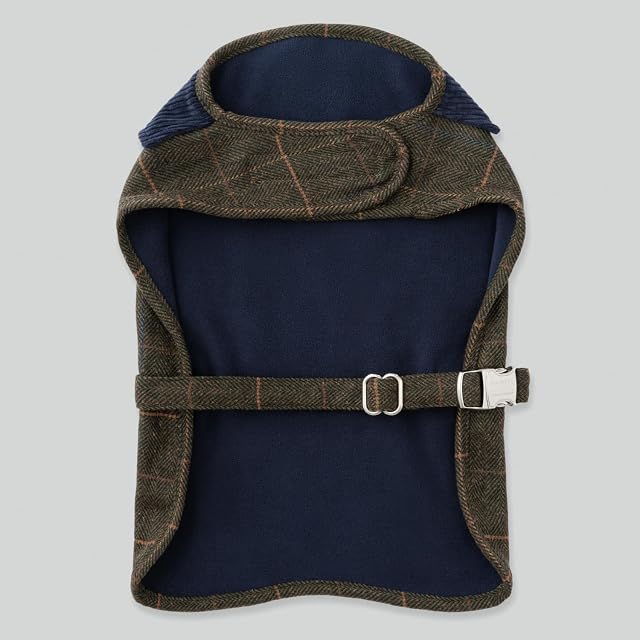 Foto 5 de 8 de HUGO & HUDSON x Hackett Chaqueta de Tweed para Perro, Abrigo de Invierno cálido con Cuello de Pana