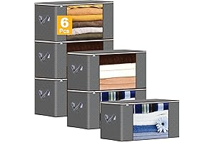 HAHAYOO 90L Large Clothes Storage Bags (6 Pack)