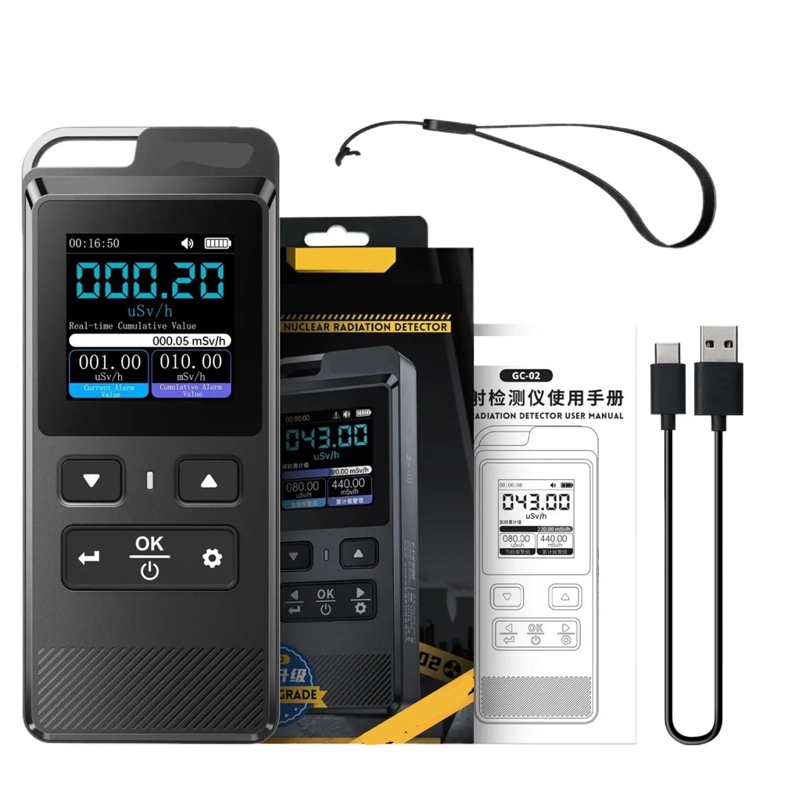 Medidor de campos electromagnéticos Detector De Radiación Contador Geiger GC-02, Dosímetro Personal, Probador Radiactividad para construcciones