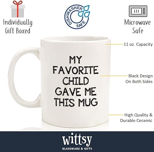Miniatura 2 de My Favorite Child Gave Me This Funny Coffee Mug – Regalos para mamá y papá – Regalo de cumpleaños para mamá o papá de parte de hija, hijo, niños –