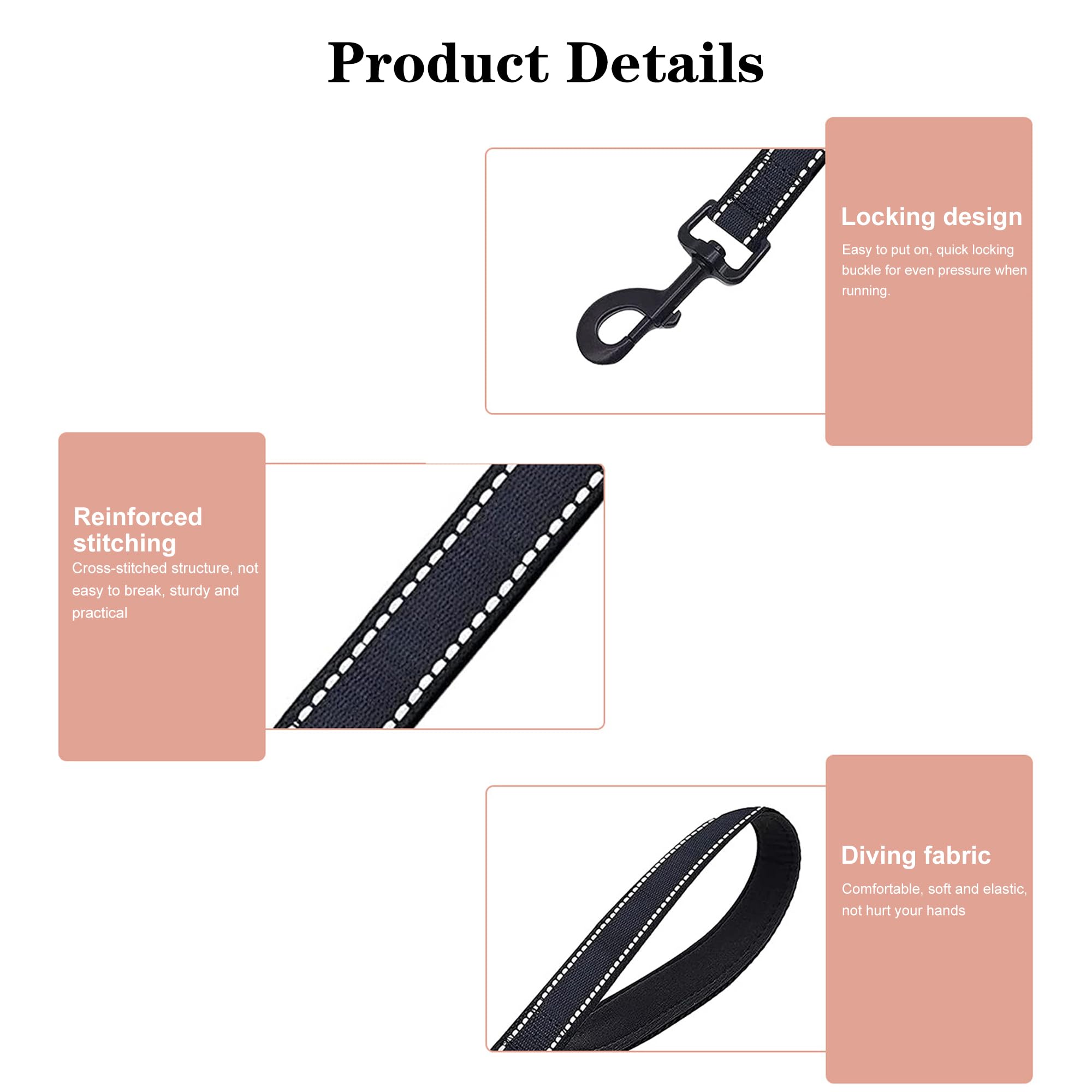 DOETYD Short Dog lead for Training Short Leash with Soft Padding, Nylon Reflective Pet Walking Leash, Strong and Durable - Image 4