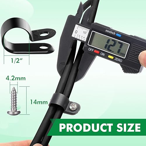 Miniatura 10 de Hicarer Paquete de 50 abrazaderas de alambre tipo R, clips de sujeción de cable de montaje de tornillo de nailon con 50 tornillos para gestión de