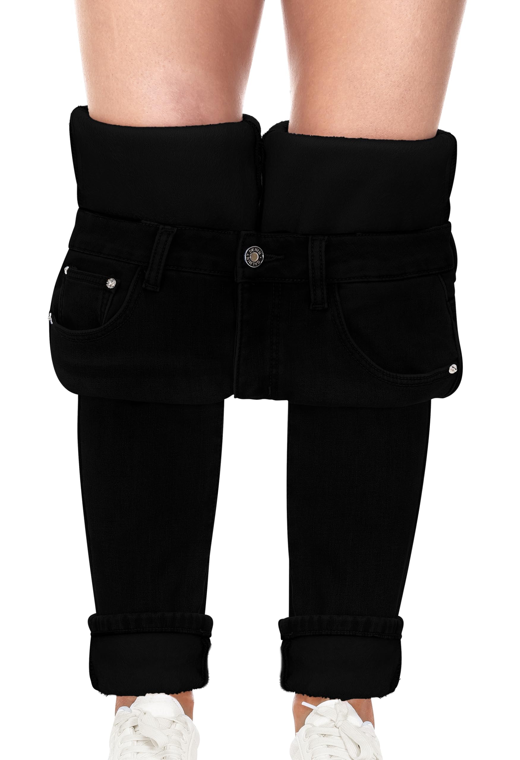 Jean Polaire Femme Hiver Pantalon Chaud Stretch Thermique Skinny Confortable Pantalon Denim Épais Mode