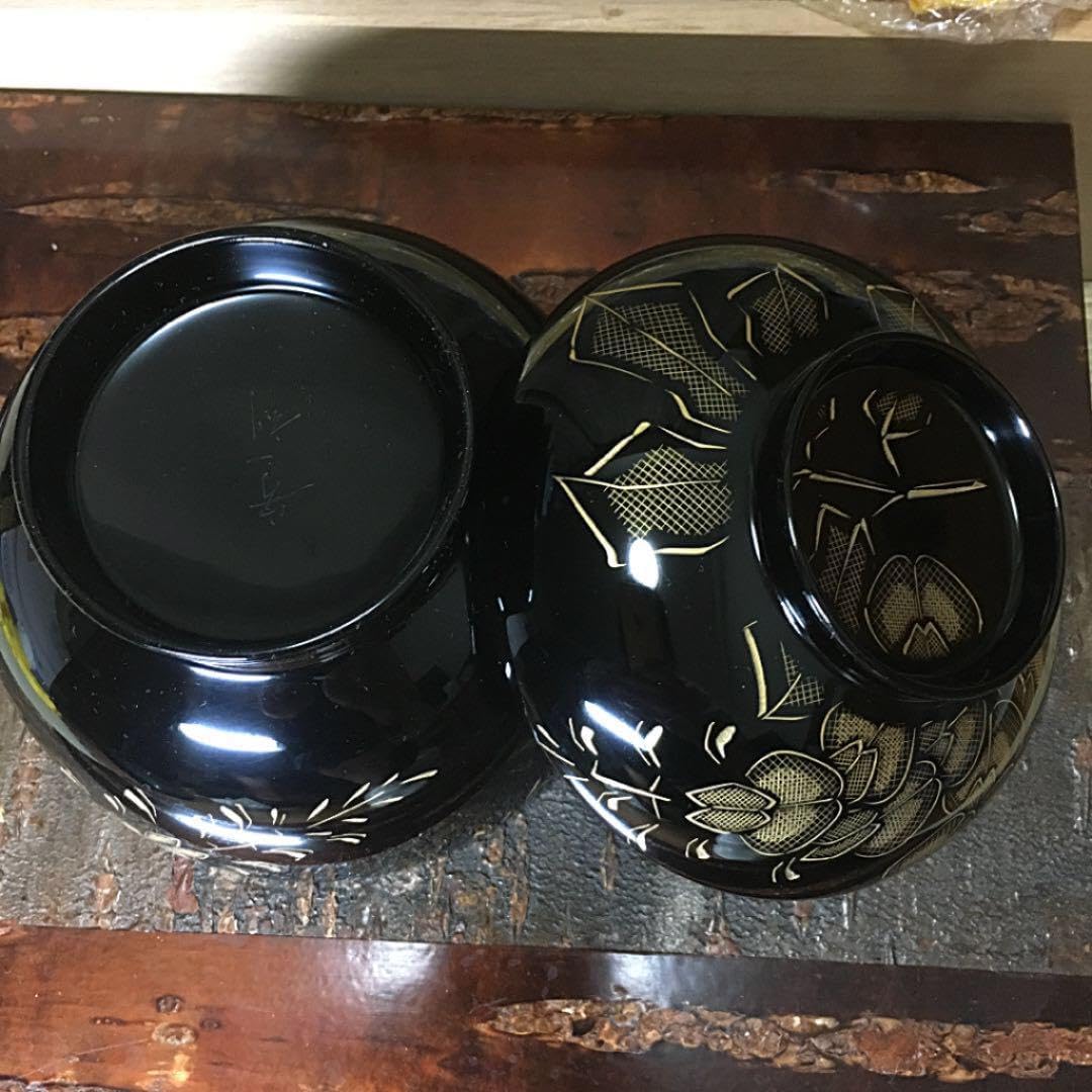 輪島塗 煮物椀 五客 （蓋付き） 輪島塗 網目 蓋つき煮物椀 手描き 5客