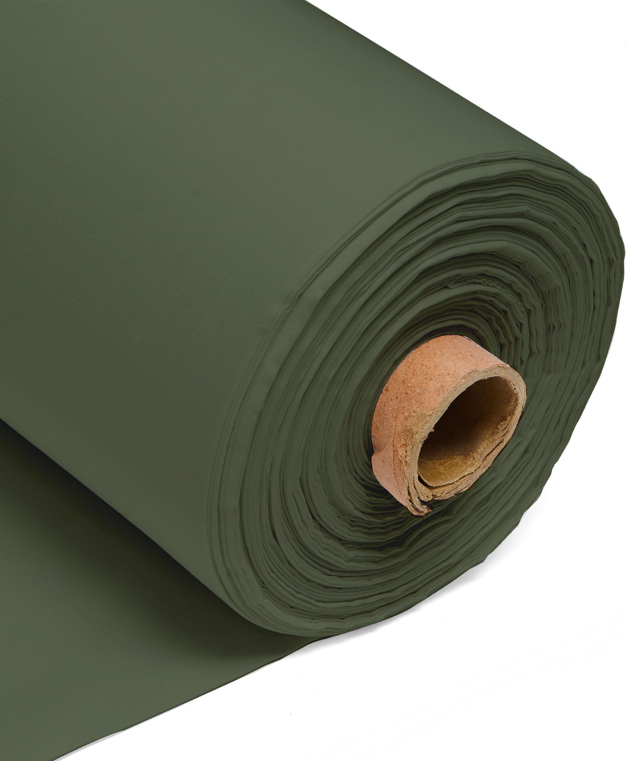 Olive 100% Cotton Plain Fabric – 60 Inch 150cm Wide 150GSM Material - Sewing, Dressmaking, Quilting, Curtain Linings, Pillowcases & Totes by Discount Fabrics LTD - 5Metre