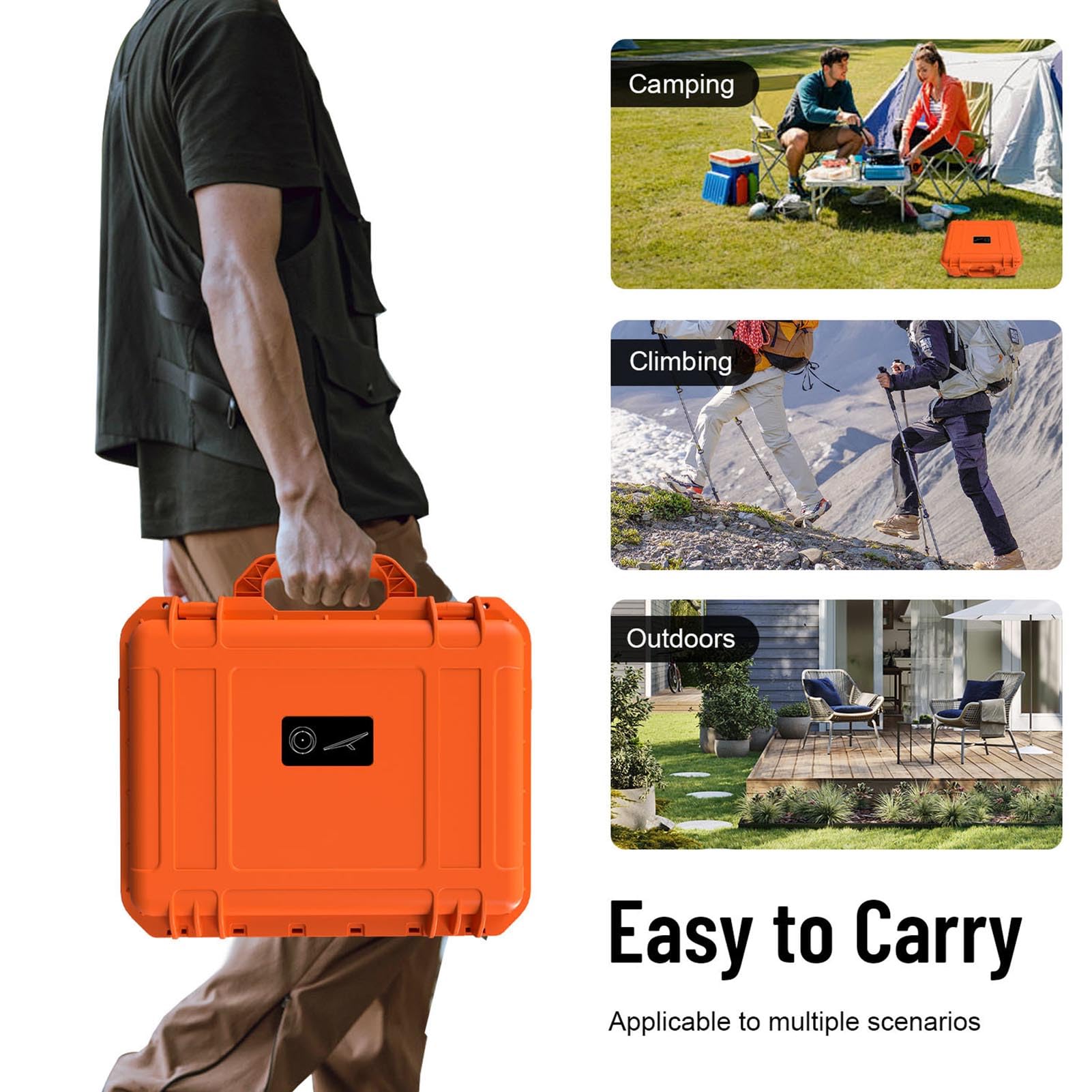 s Mini Case, caja de almacenamiento duro a prueba de agua IP67 con espuma personalizada para s Mini Antenna y accesorios de transporte de protección portátil naranja con bloqueo