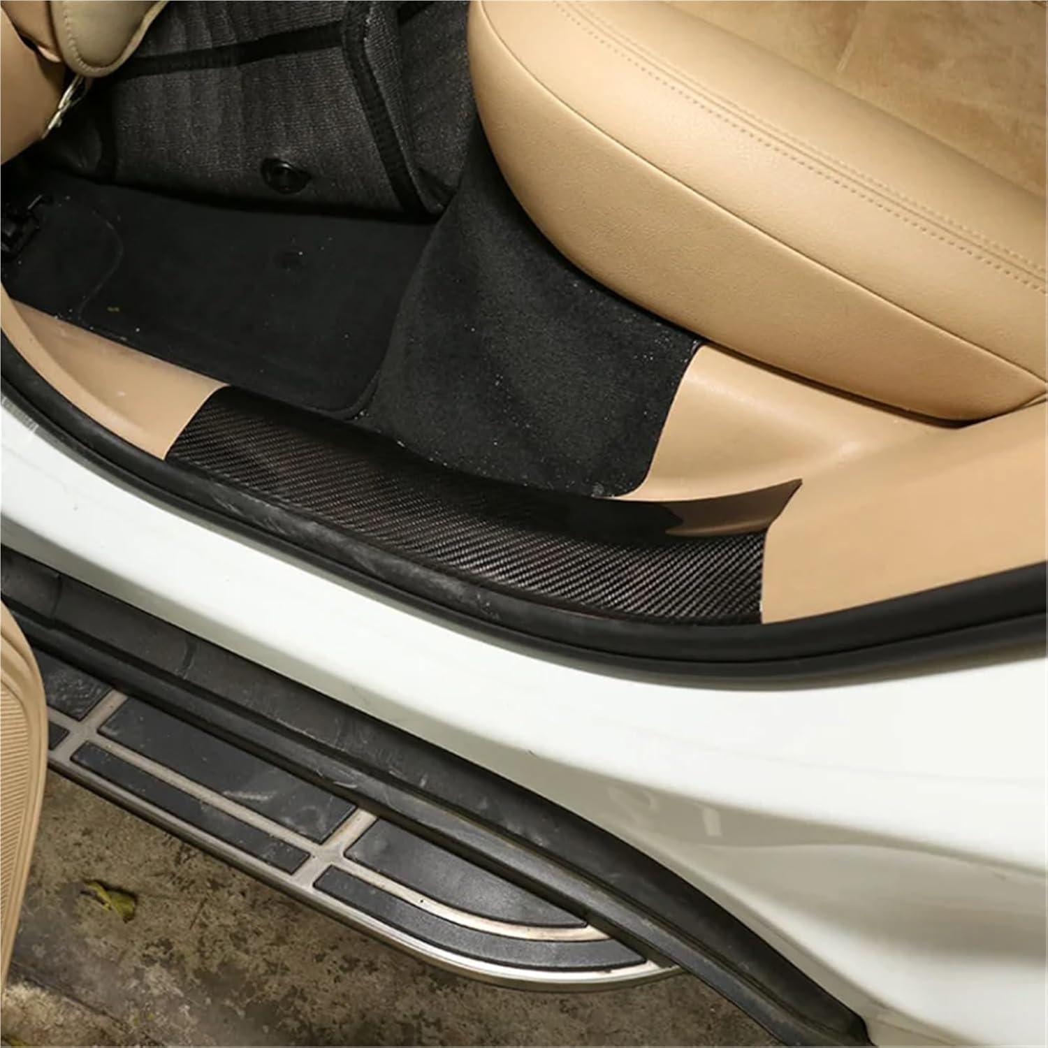 Car Interior Accessories for MACAN 2014-2021 / Car Door Sill Scuff Plate Cover Trim Real Carbon Fibre Welcome Pedal Guard(Inside)(Inside)