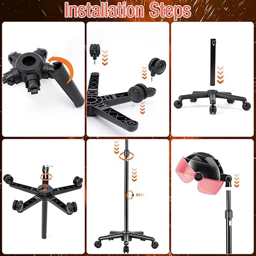 Miniatura 7 de Ionic - Secador de pelo profesional con capucha de 1500 W, secador de pelo de pie con 3 modos, ajuste de tiempo y controles táctiles, secador de