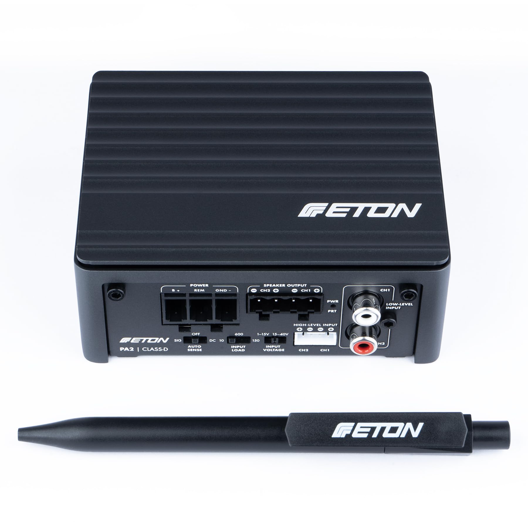ETON PA 2 – ultra kompakter 2 Kanal Verstärker, leistungsstarke digitale Micro Endstufe für Autos und Reisemobile, Class D Amp mit 2 x 85 Watt