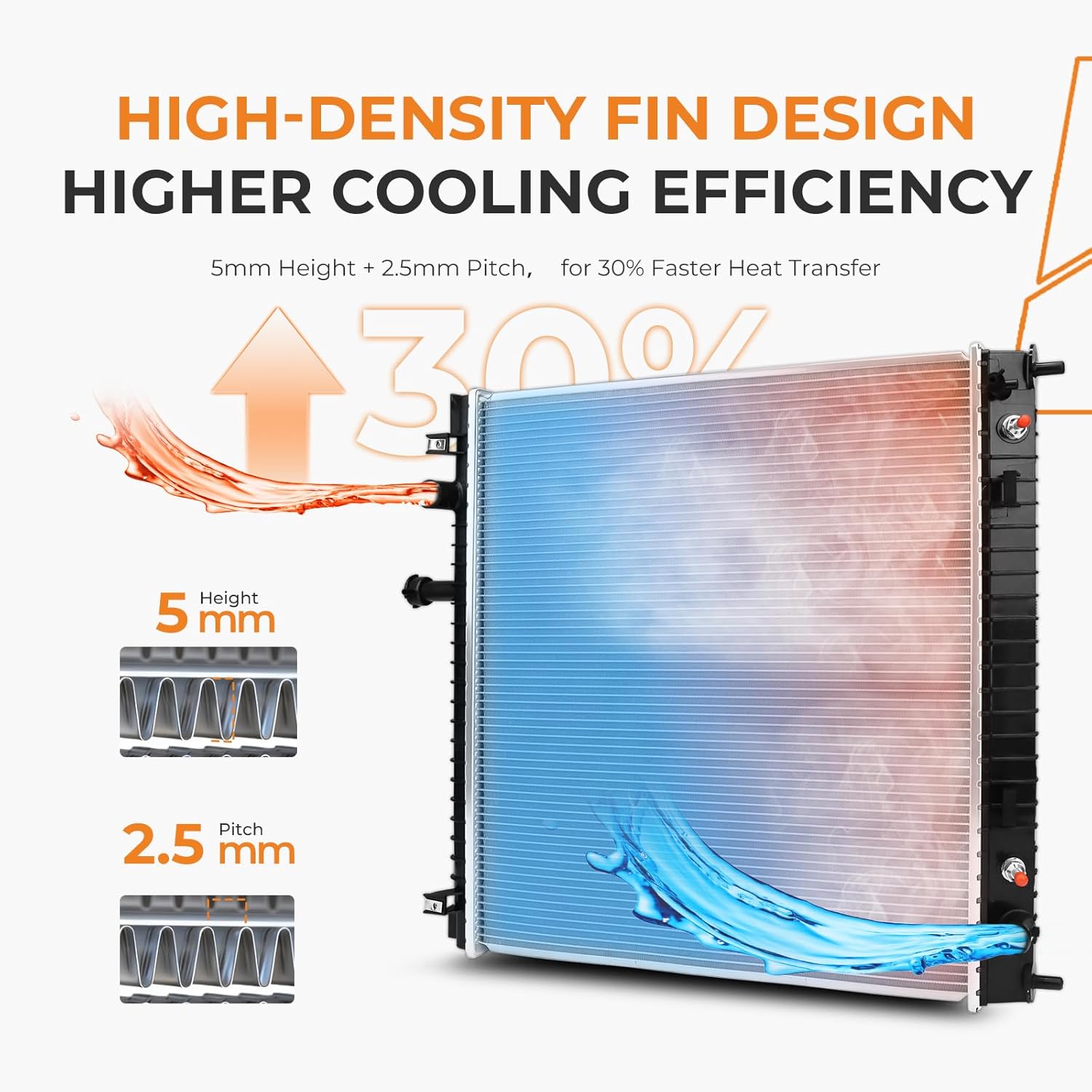 Autoexact Radiator for Car for 2005-2015 Nissan Armada/for 2004 Nissan Pathfinder Armada, Auto Engine Radiator Replacement for 2004-2015 Nissan TITAN/for 2004-2010 INFINITI QX56