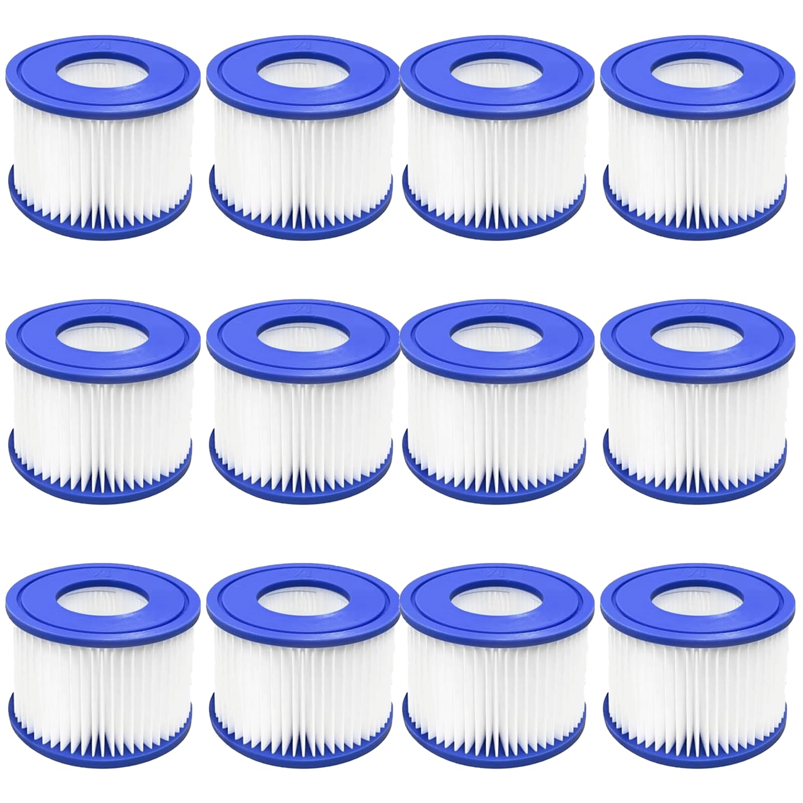 Wmzjnljy 12pcs Hot Tub Filter Type VI Pool Filter Cartridges Accessories for Best-way,Swimming Pool, Coleman SaluSpa, Palm Springs(D4-12)